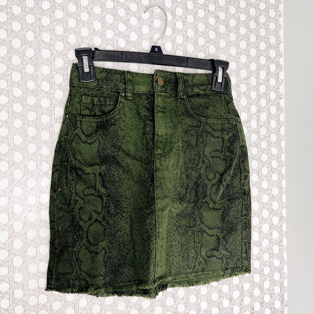 Green Snake Skin Skirt